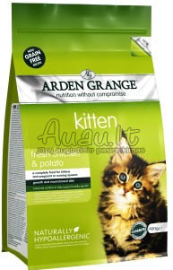 Arden Grange Kitten with Fresh Chicken and Potato Grain Free mažiems kačiukams su šviežia vištiena ir bulvėmis (begrūdis) 8 kg.